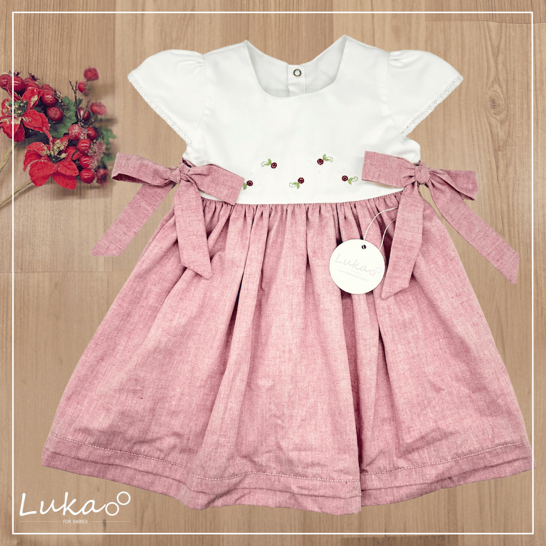 Vestido Bebê Infantil Flores Vermelhas