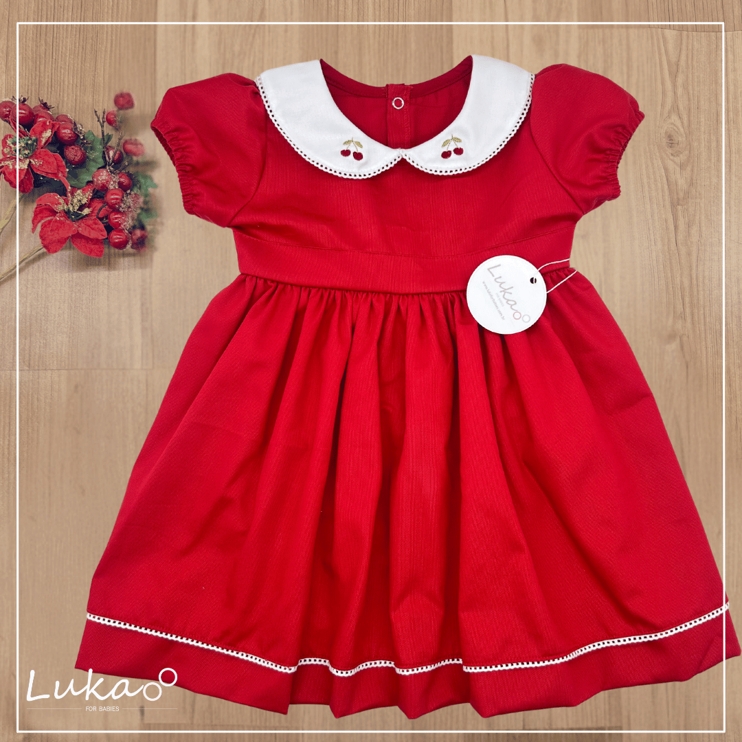 Vestido Bebê Infantil Natal Petit Cereja