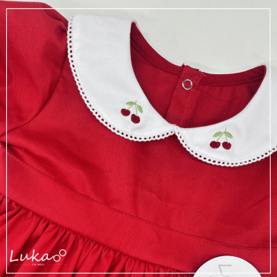 Vestido Bebê Infantil Natal Petit Cereja