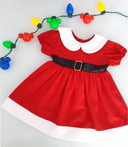 Vestido Bebê Natal Mamãe Noel