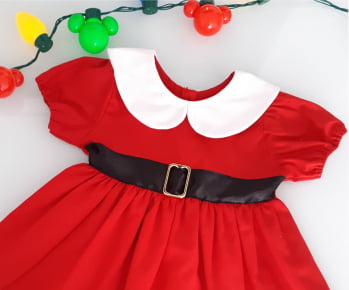 Vestido Bebê Natal Mamãe Noel