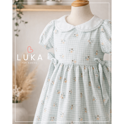  Vestido Bebê Xadrez Floral