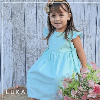 Vestido de Bebê Primavera Menta