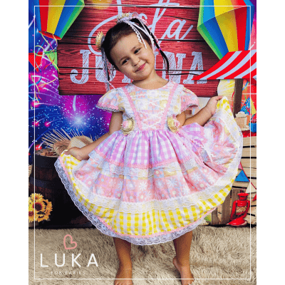 Vestido Festa Junina Flores