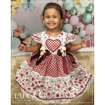 Vestido Festa Junina Rosé Flores