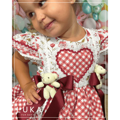 Vestido Festa Junina Rosé Flores