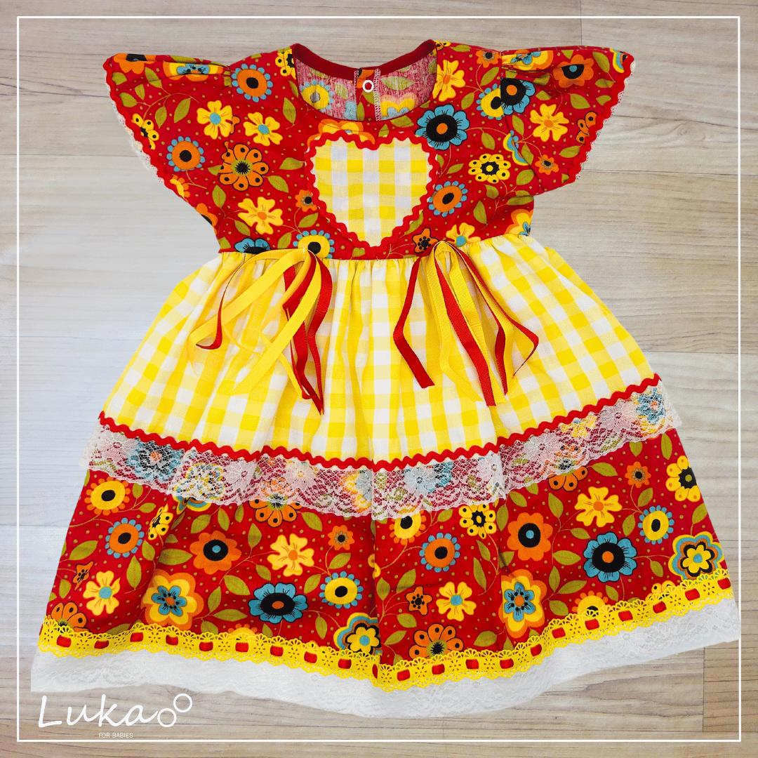 Vestido Festa Junina Amarelo