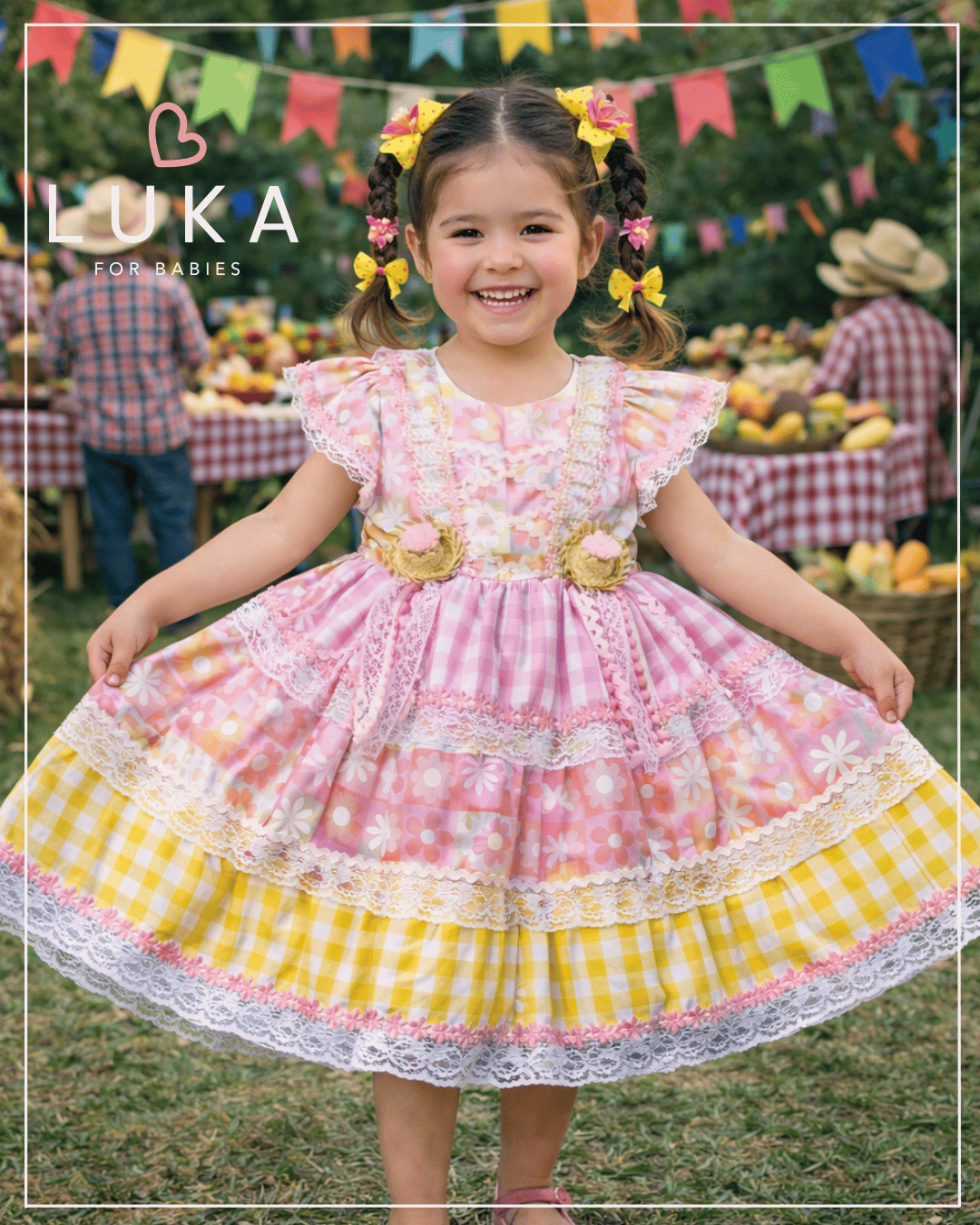 Vestido Festa Junina Flores